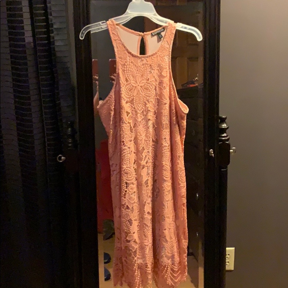 Express coral lace dress